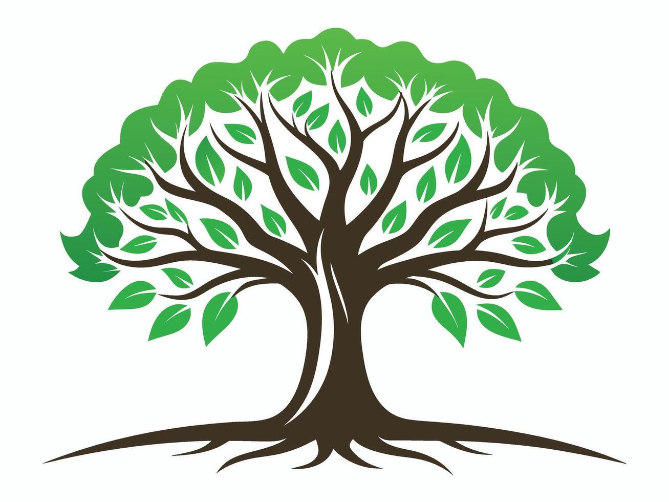 Tree logo silhouette color icon minmalist vector