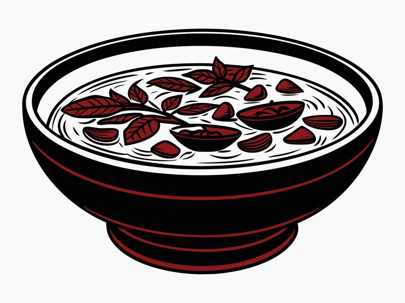 A Serving Juice on a Black Plate vector