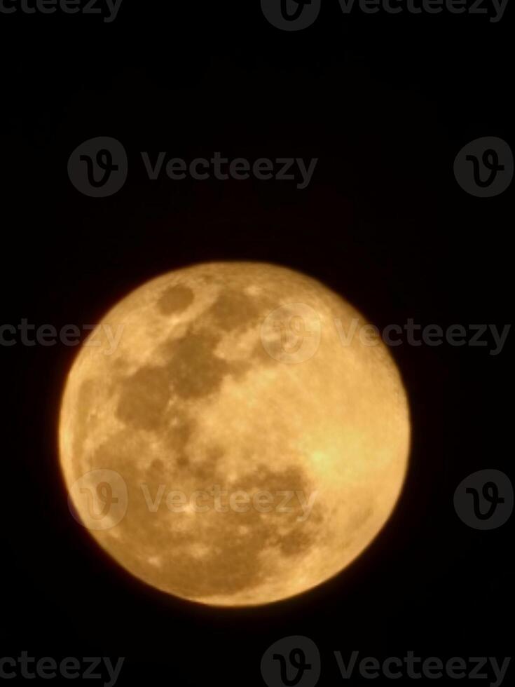 Light full moon in the dark night photo