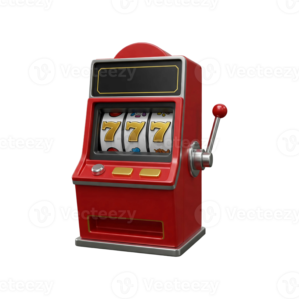 Slot machine illustration with gold coins and jackpot symbols representing luck and success in gambling games png