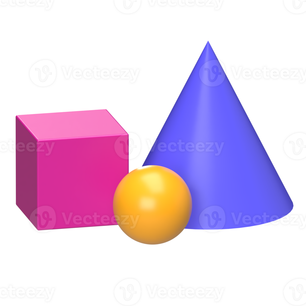 Geometric Shapes 3D Icon png