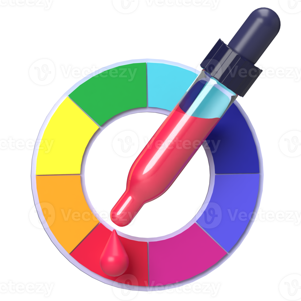 Color Swatch with Eyedropper 3D Icon png