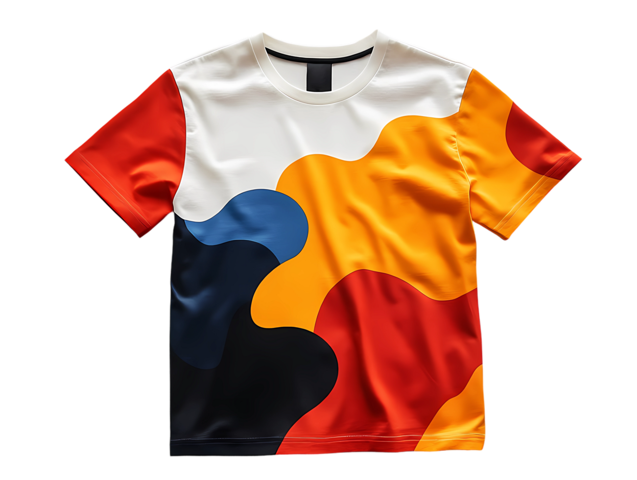 a stunning t - shirt with colorful waves on it png