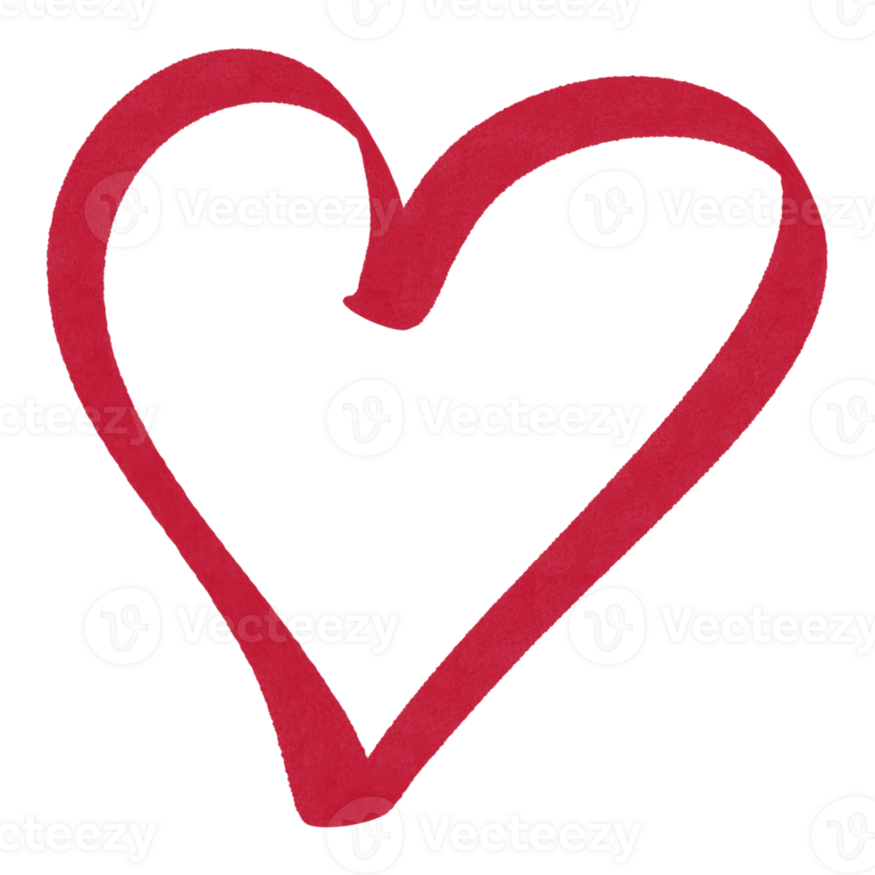 Red heart shape without background. Valentine's Day, Mothers Day and Women Day. Drawn text for card, banner, poster design and social media post. png