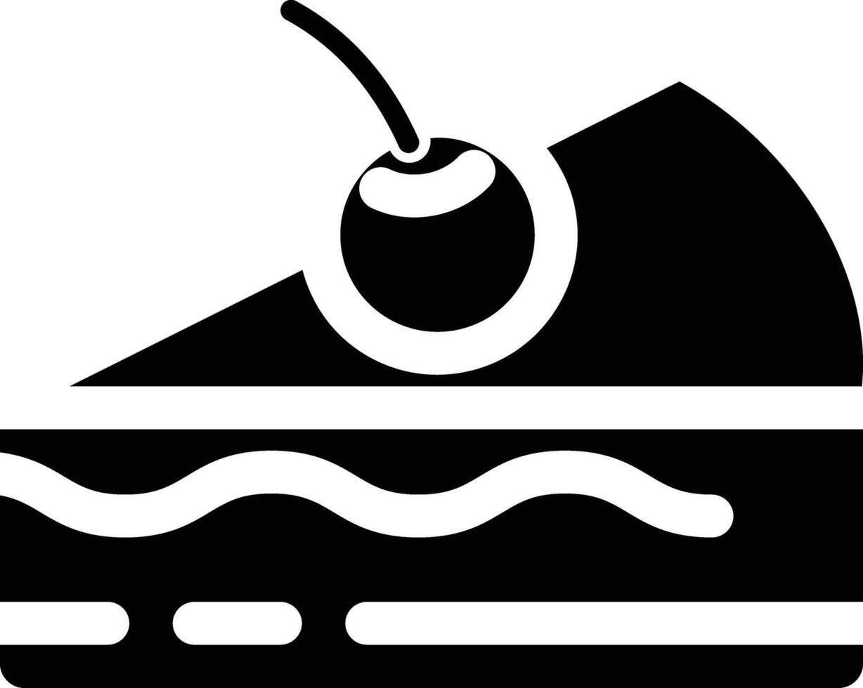 a slice of cake with a cherry on top vector