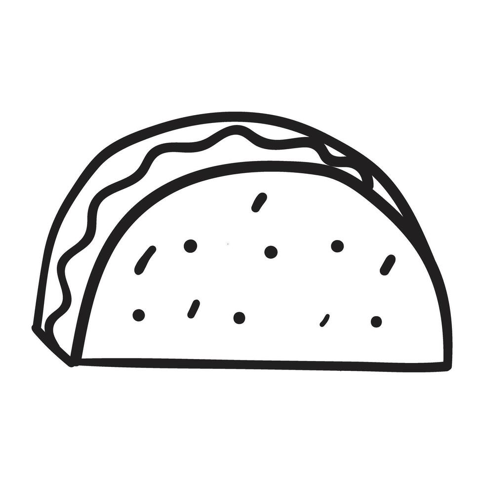a black and white taco vector