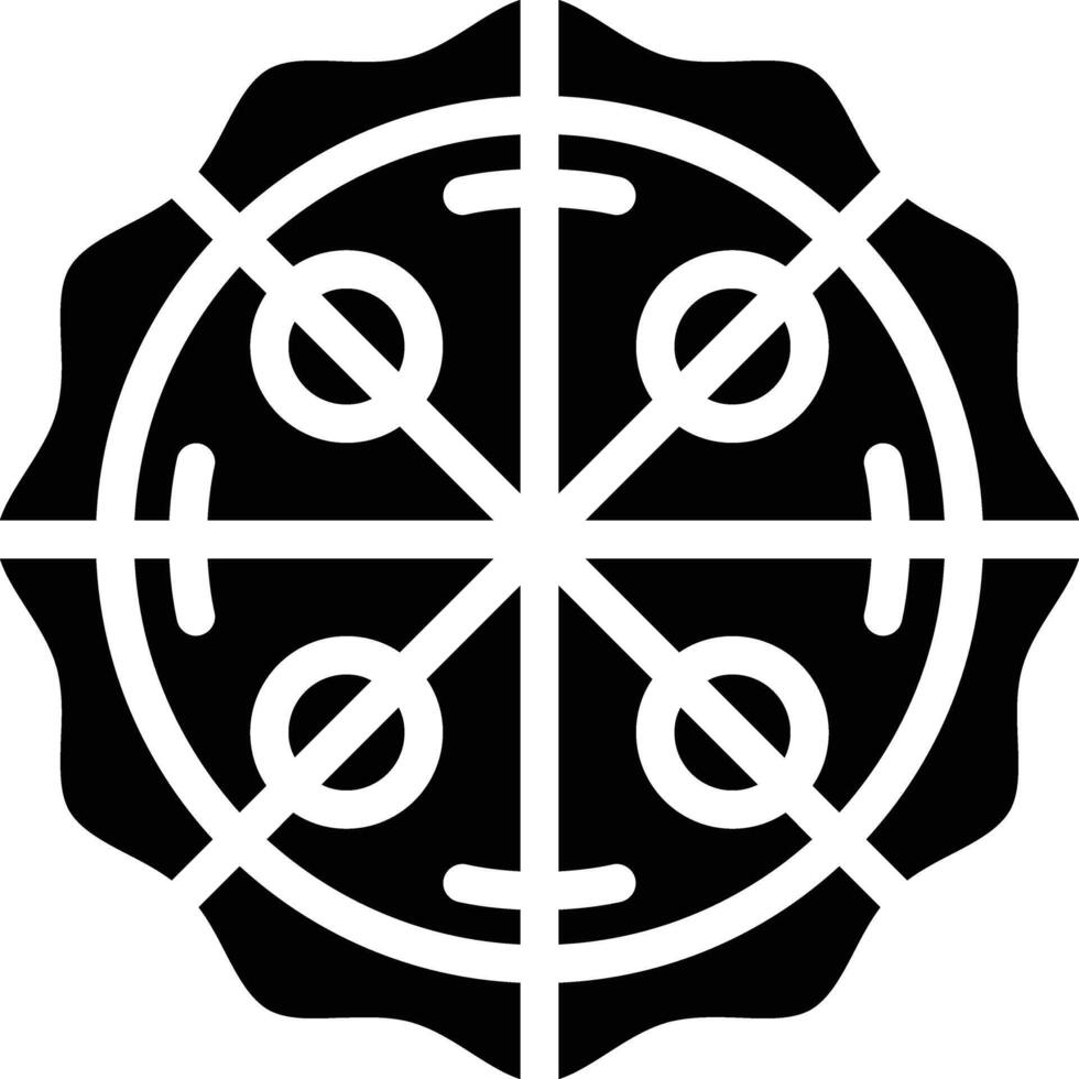 a black and white pizza logo with a circular design vector