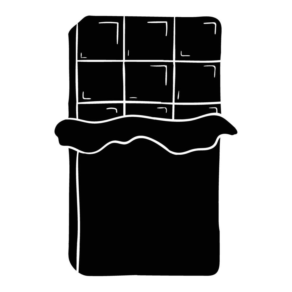 a black and white illustration of a chocolate bar vector