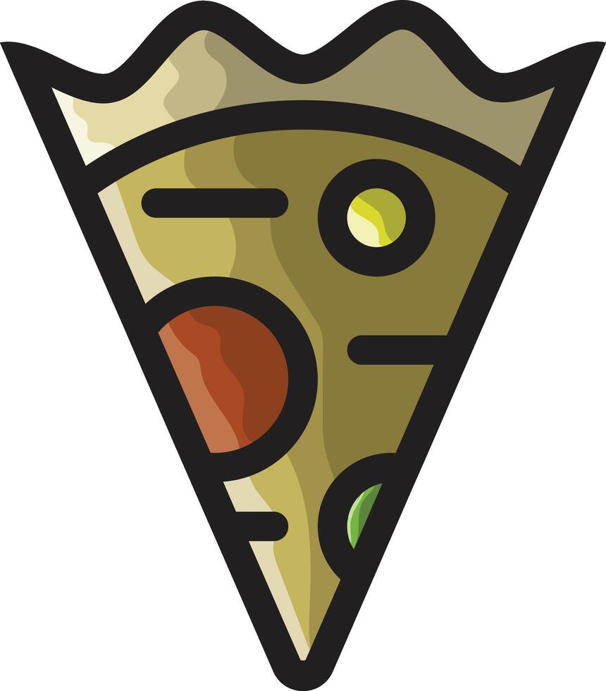 a slice of pizza with a green pepper on it vector