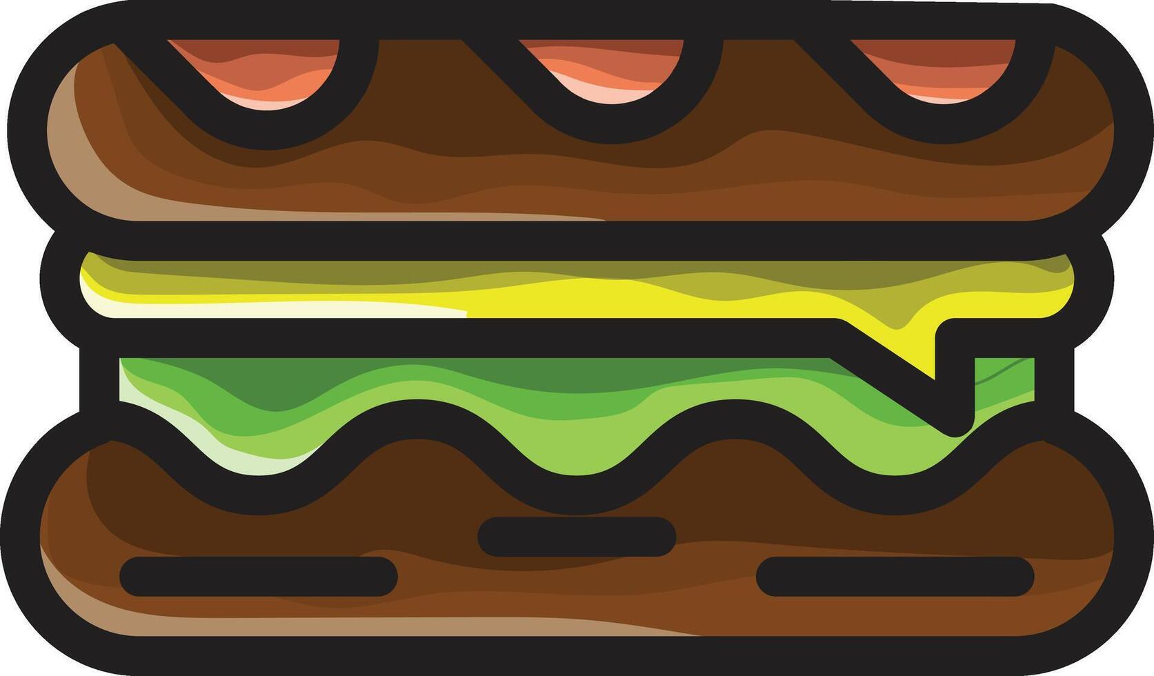 a hamburger with cheese and mustard on it vector