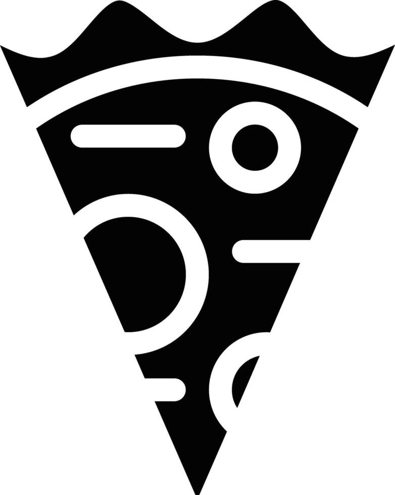 a black and white pizza slice icon vector