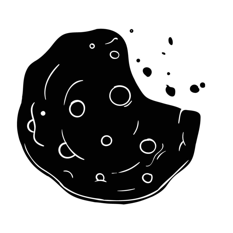 a black and white illustration of a piece of pizza vector