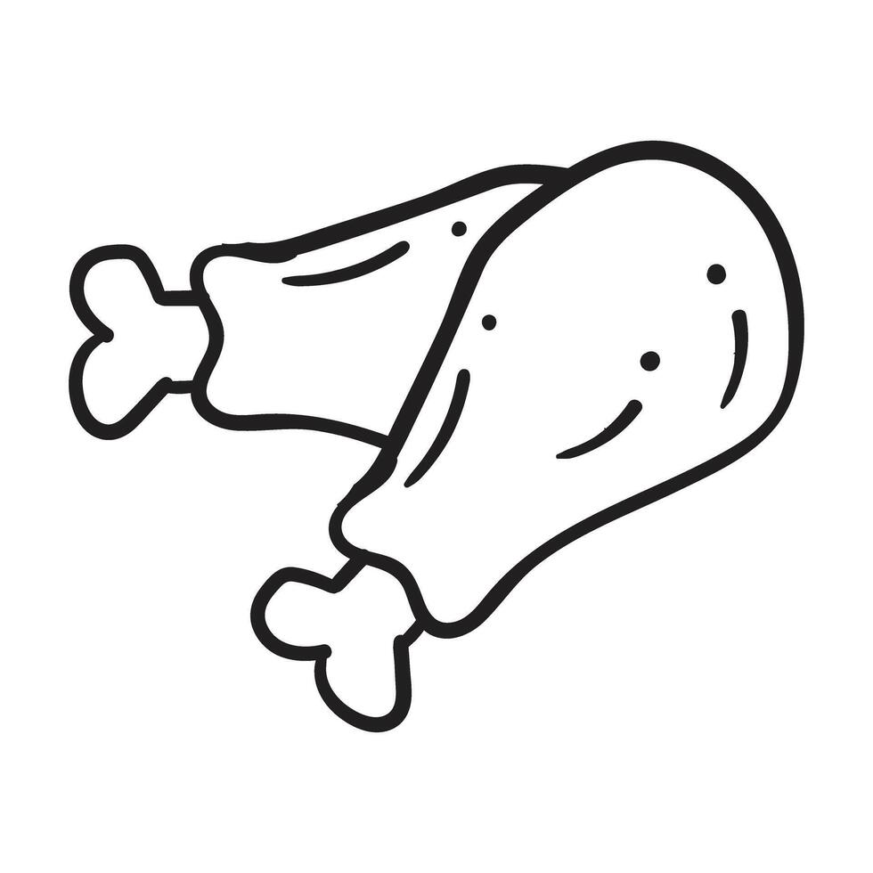 two chicken legs are shown in a line drawing vector