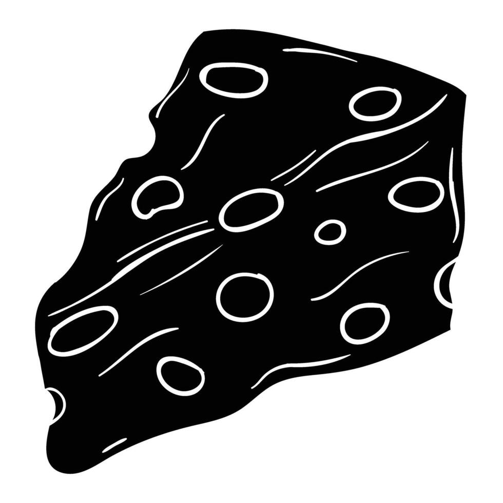 a piece of cheese with holes on it vector