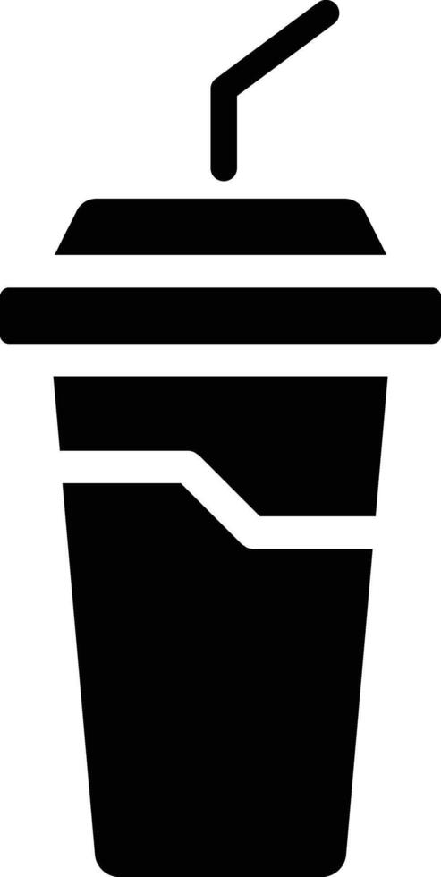 a black and white icon of a cup with a straw vector