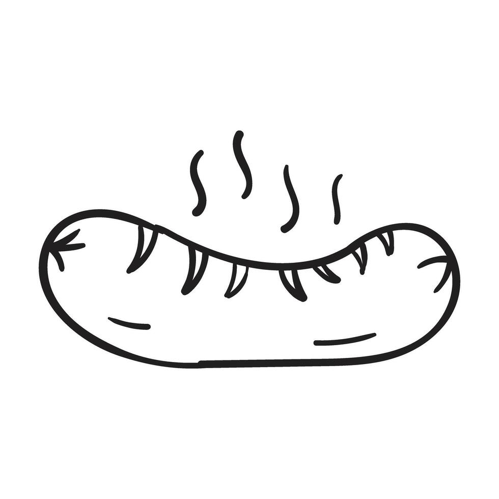 a drawing of a hot dog on a white background vector