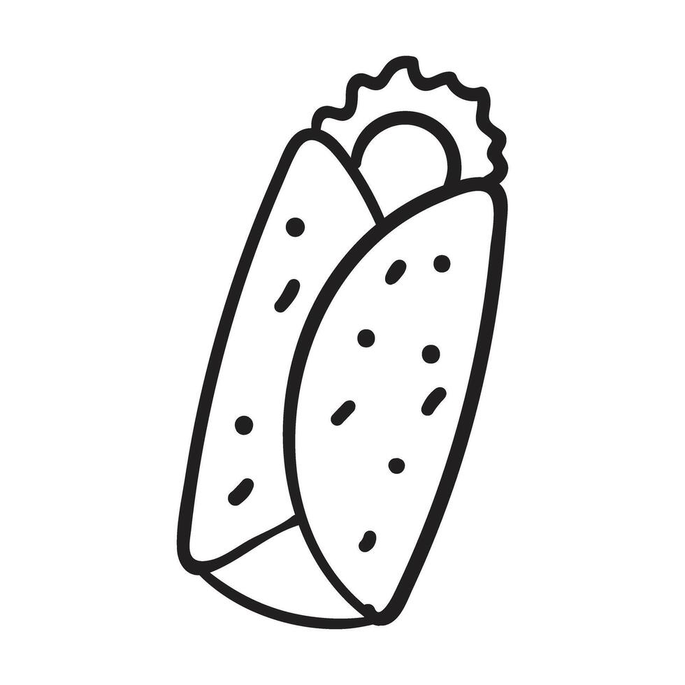 taco black and white vector