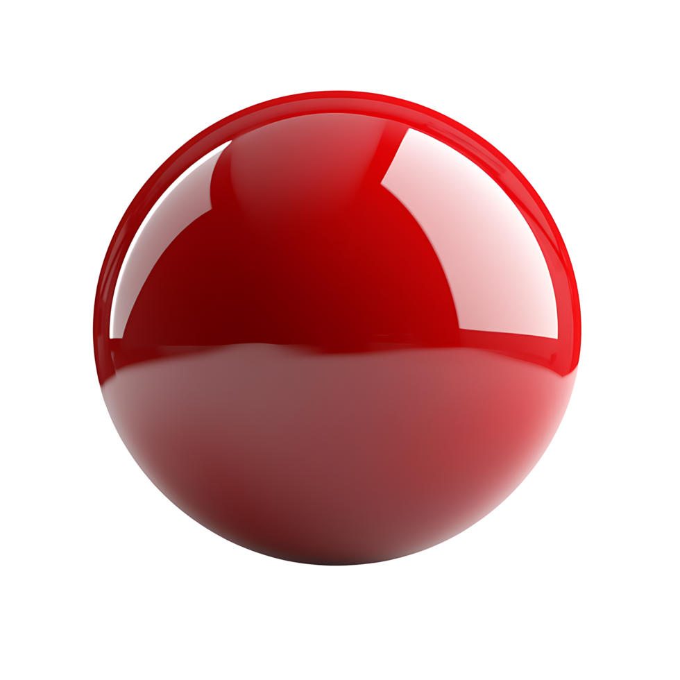 Shiny red sphere, 3D render. png