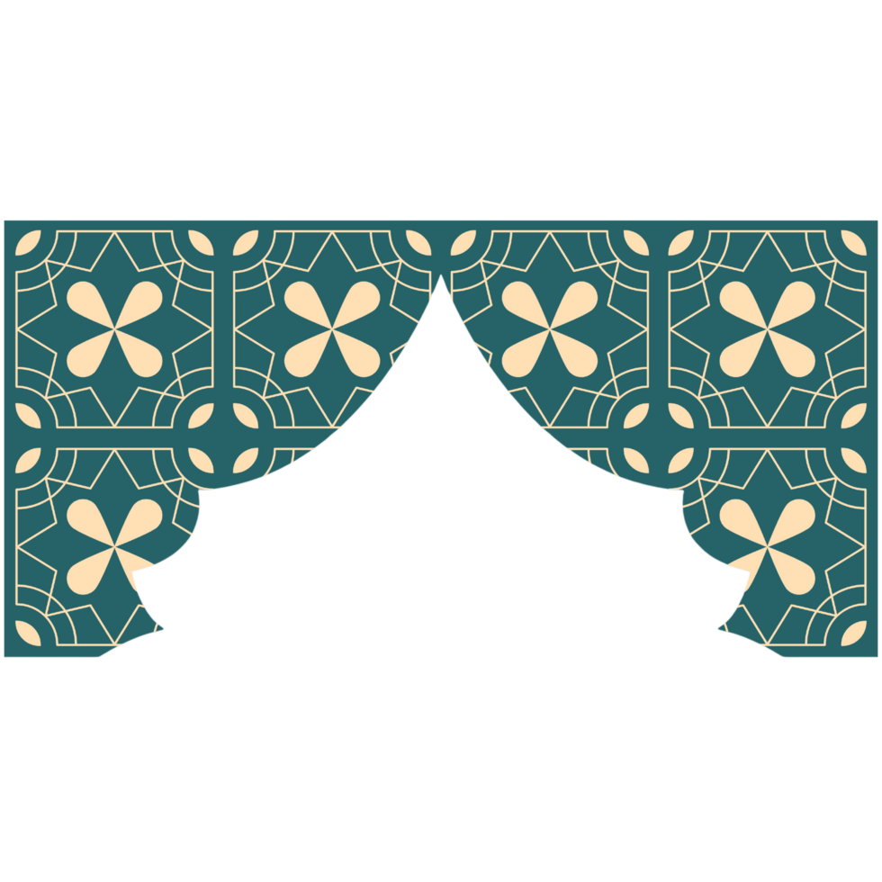 A blue and white tile pattern with flowers png