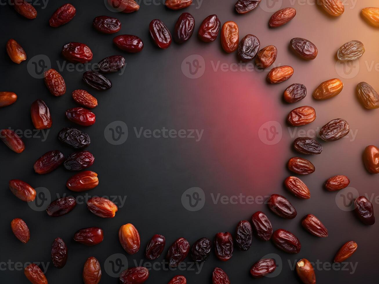 Dates on dark gradient background, middle blank photo