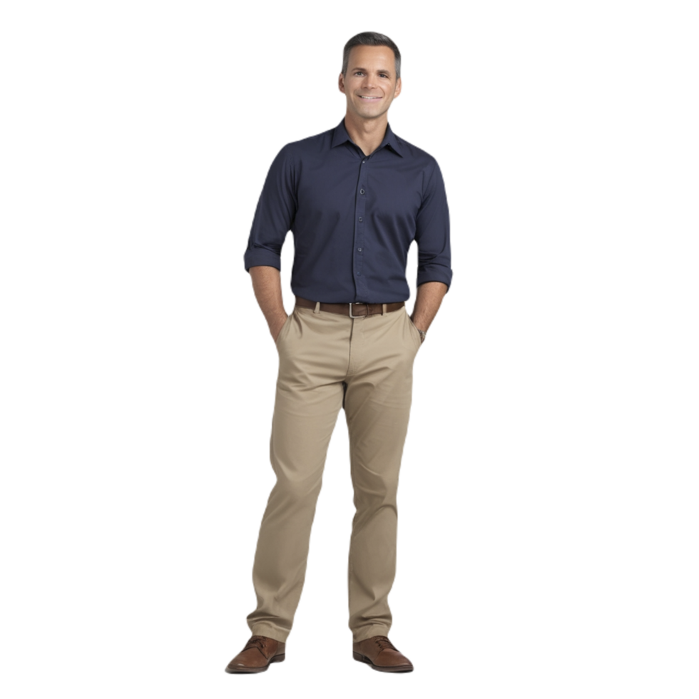 Portrait of a confident male teacher in professional attire png