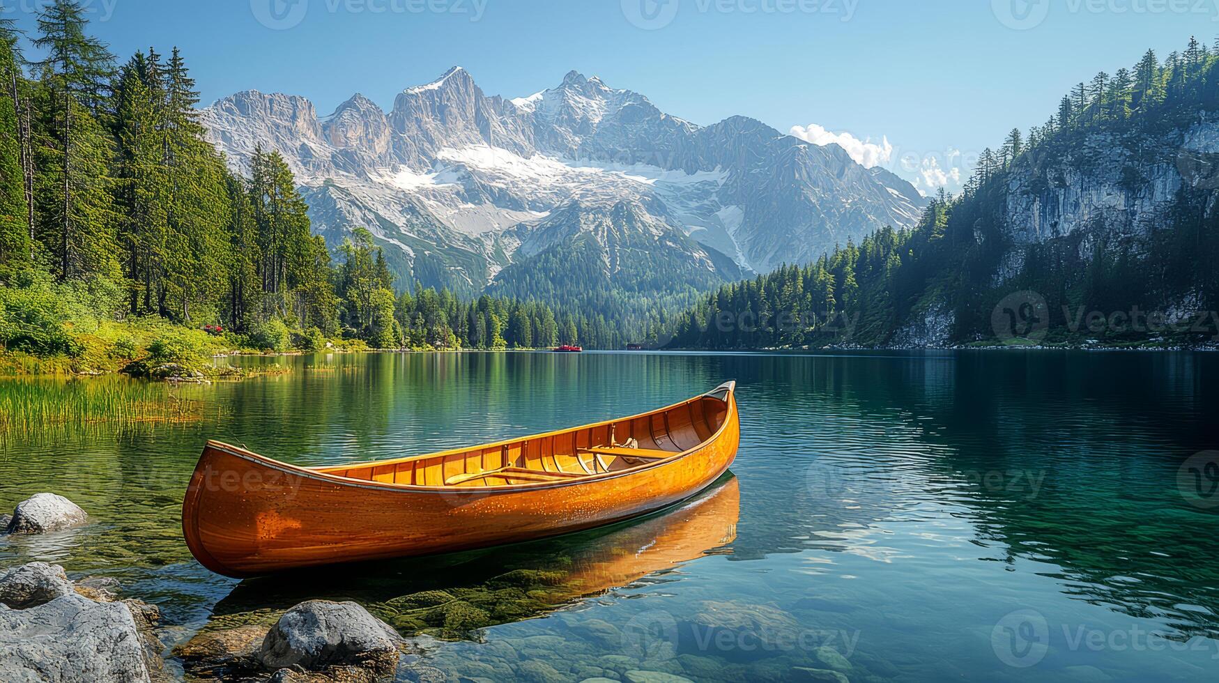Lake and Mountain, nature beautiful. photo