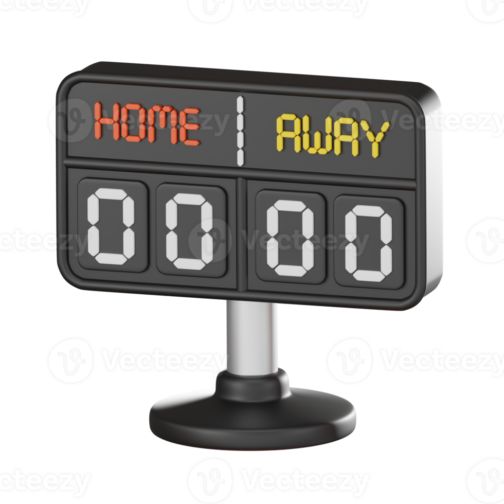 3D render, Sports Scoreboard of Match Results and Competition, Icon Illustration png