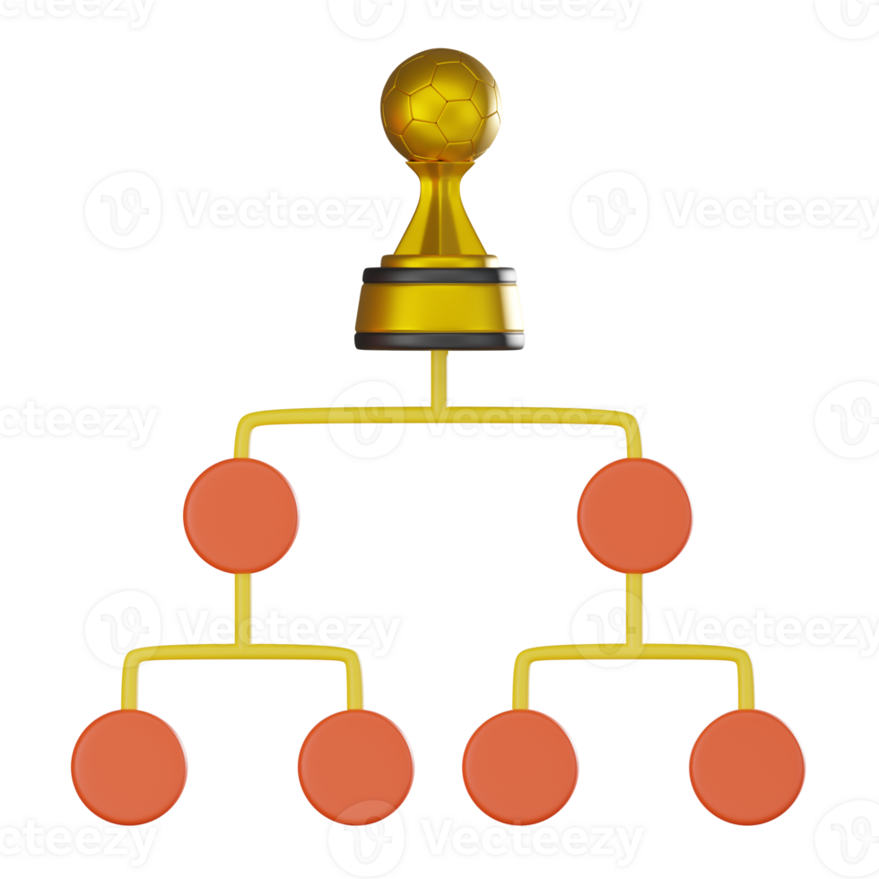 3D render, Playoff Flow Chart for World Cup, Icon Illustration png