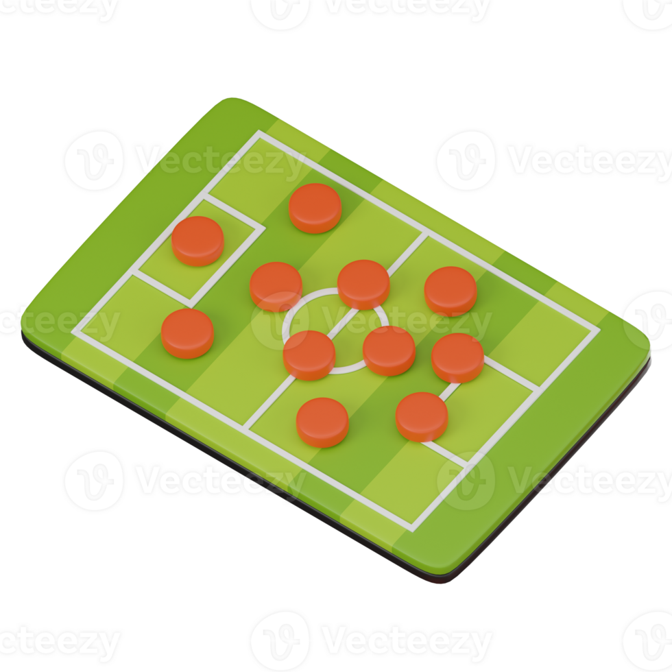 3D render, Football Strategy Board for Tactical Sports, Icon Illustration png