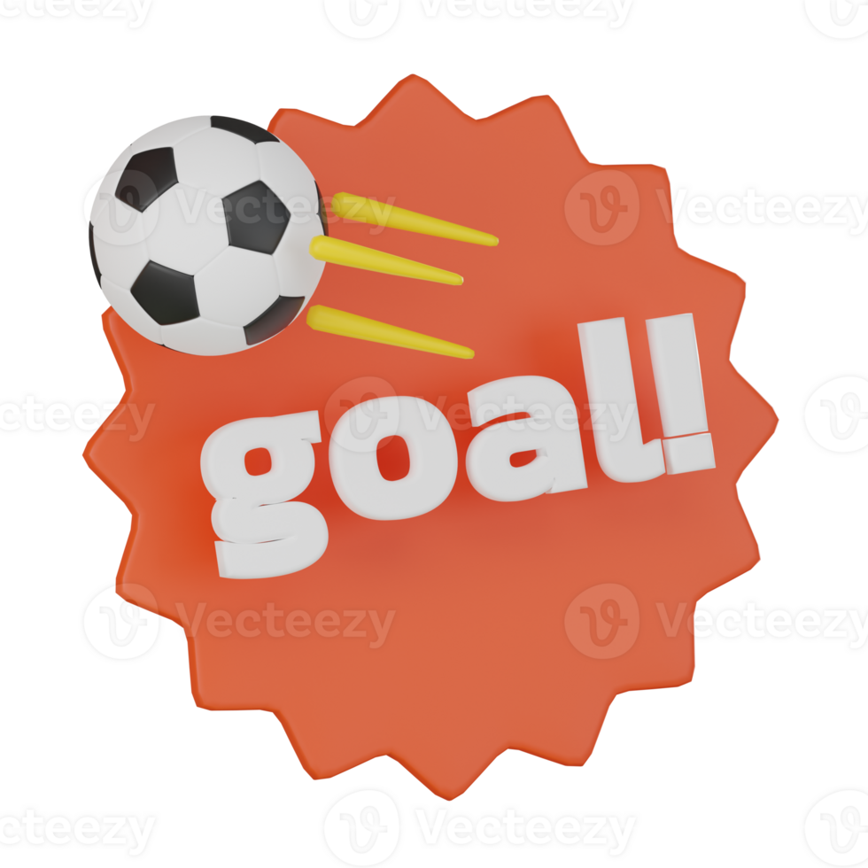 3D render, Scoring Goal for Sports and Soccer Themes, Icon Illustration png