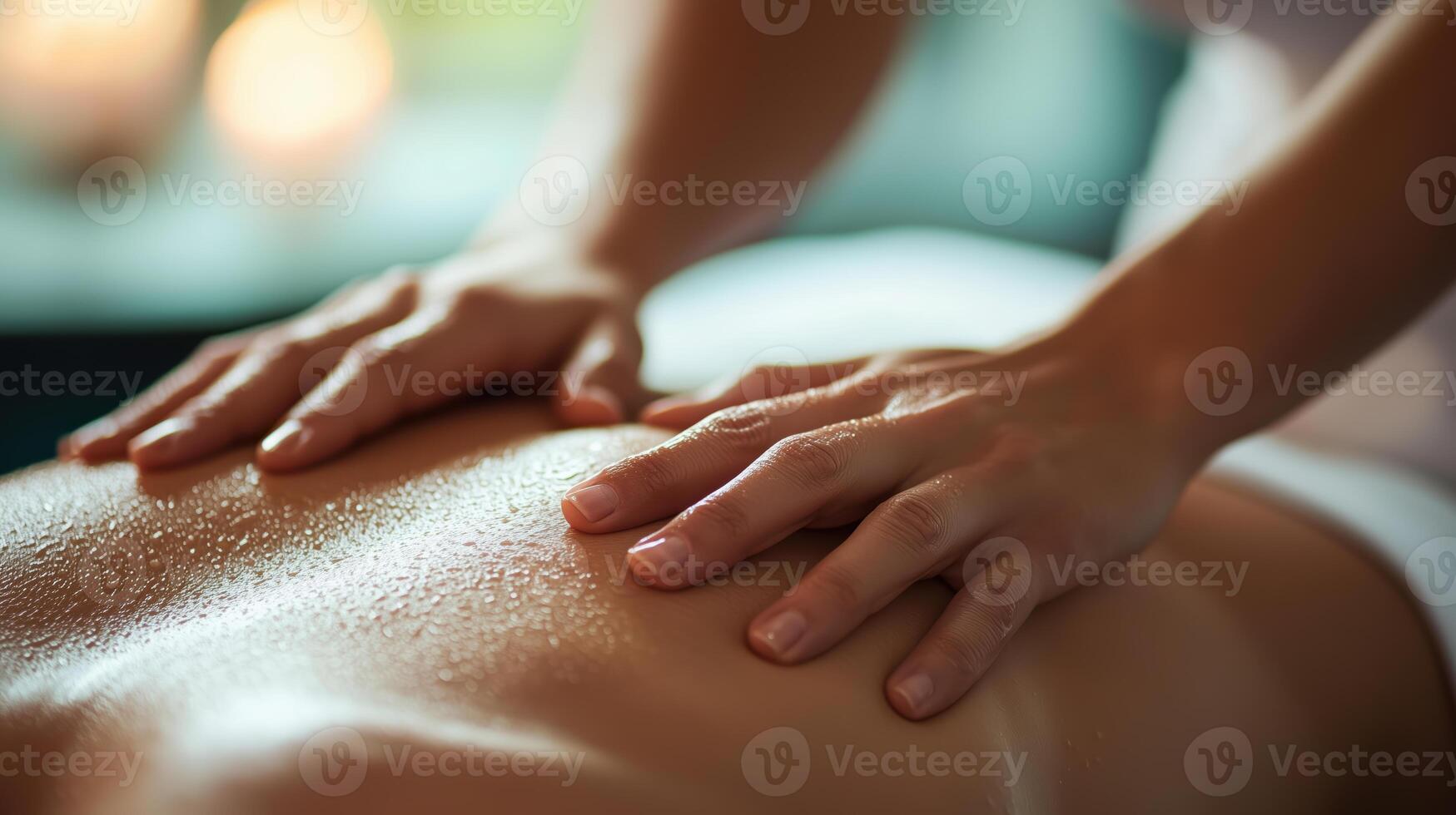 relaxing back massage with gentle hands and soft lighting 3 photo