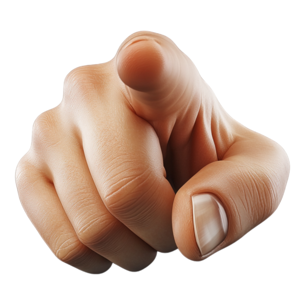 a hand pointing at something on a transparent background png