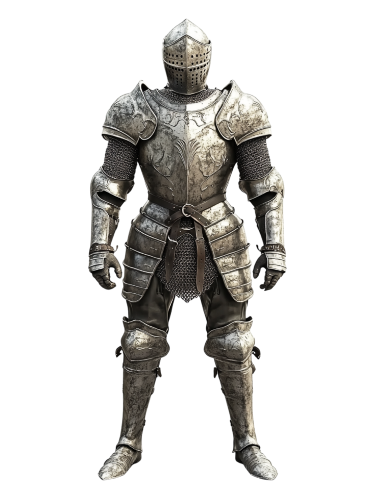 a knight in armor standing on a transparent background png