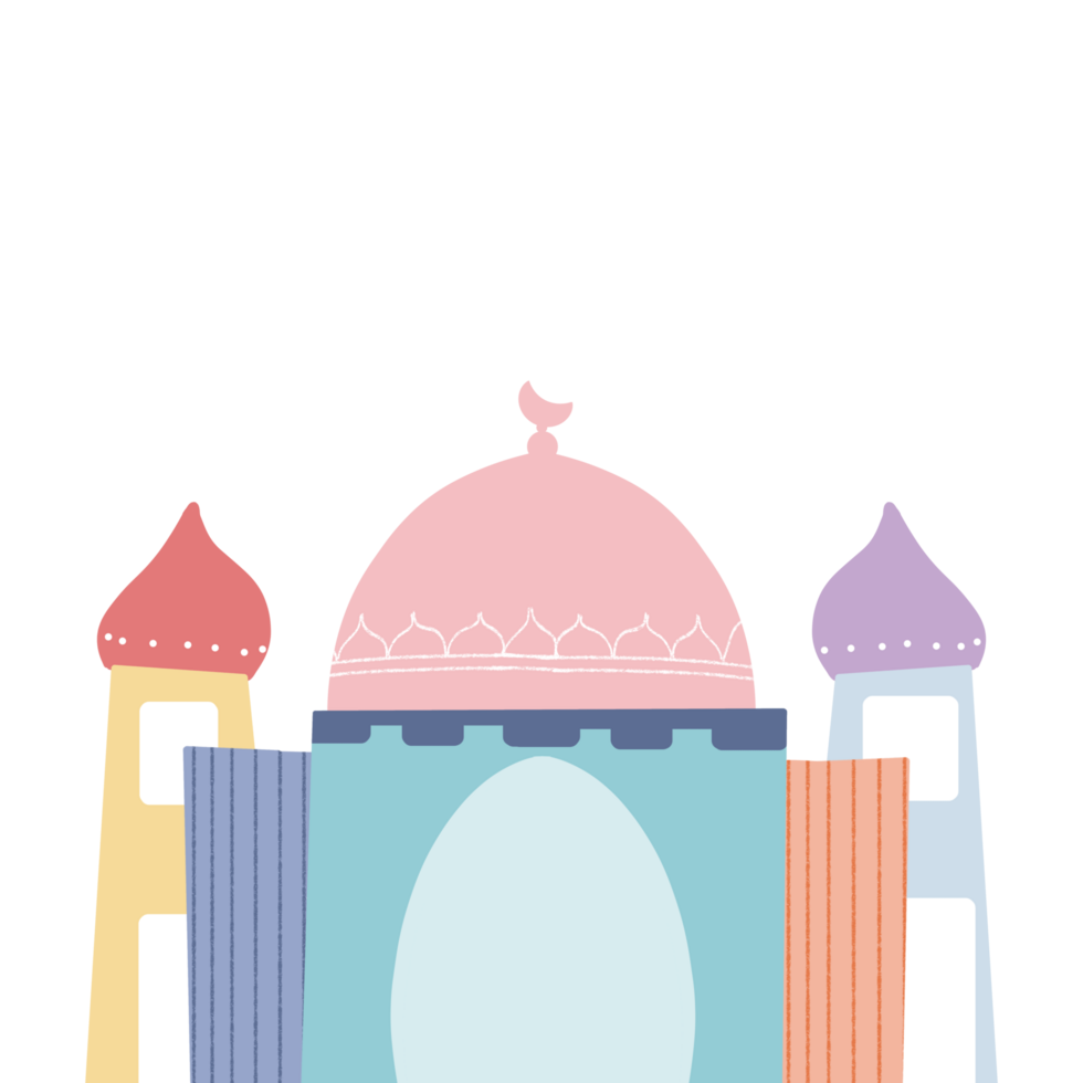 Mosque Ilustration Pastel color Cute doodle png