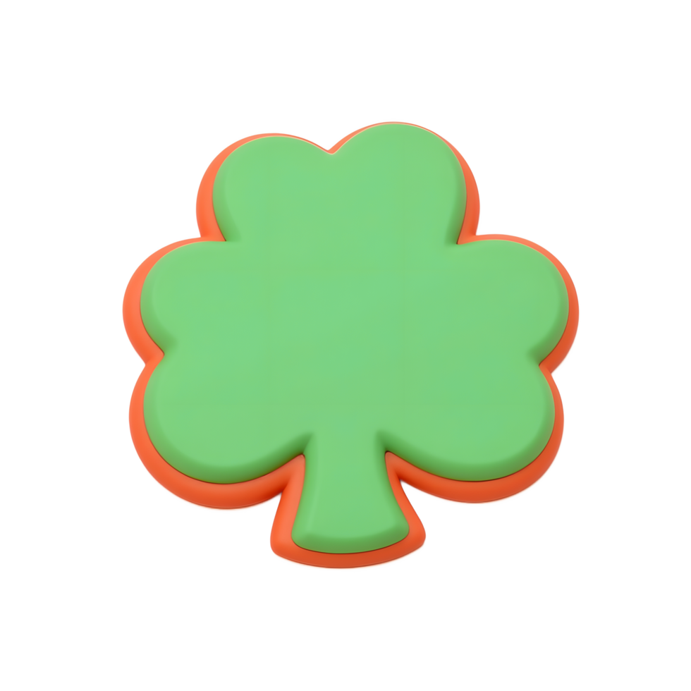Green Shamrock A Playful, 3D-Rendered Design png
