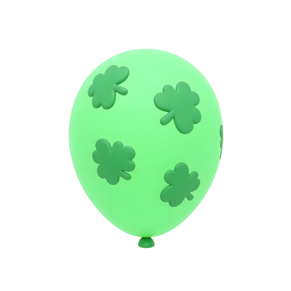 Pastel Green Balloon Decorated with Shamrocks A Festive Springtime Design png