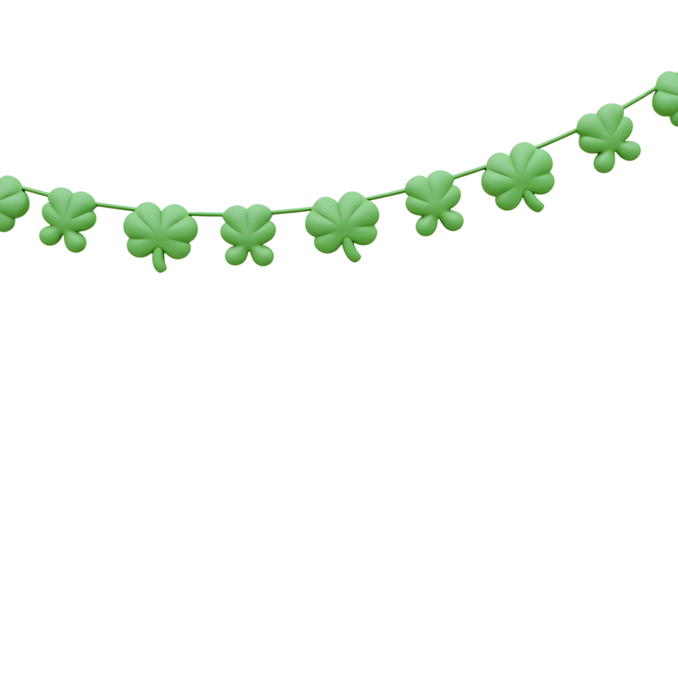 Shamrock Garland A Simple, Festive 3D Render png
