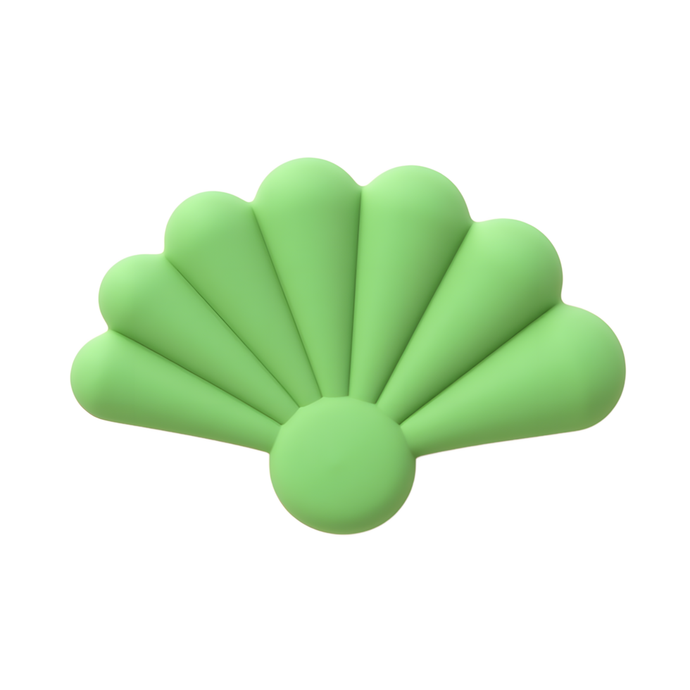 Pastel Green Shell A Simple, Smooth 3D Render png