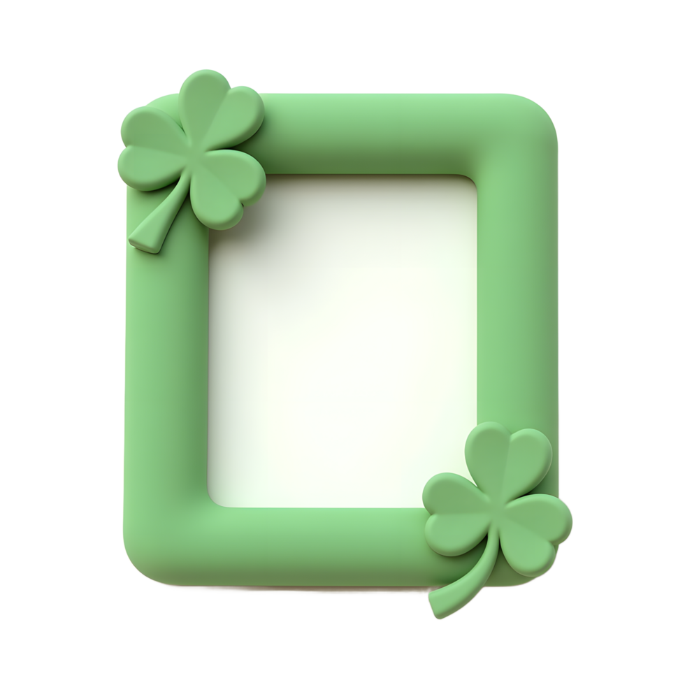 Pastel Green Shamrock Frame A Charming, Simple Design png