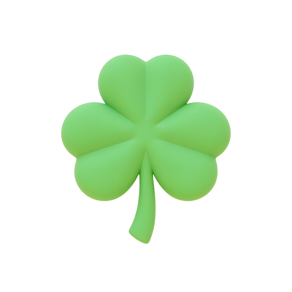 Pastel Green Shamrock A Simple 3D Rendered Illustration png