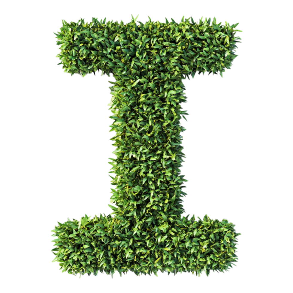 Alphabet 'I' in Abstract Style Isolated Against a Transparent Background for GRASSY Unique Typography Applications png