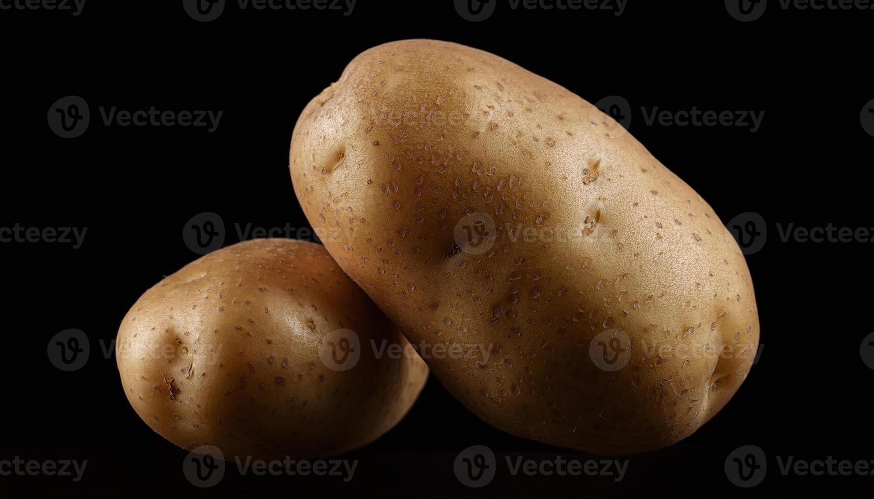 Two Potatoes on Dark Background photo