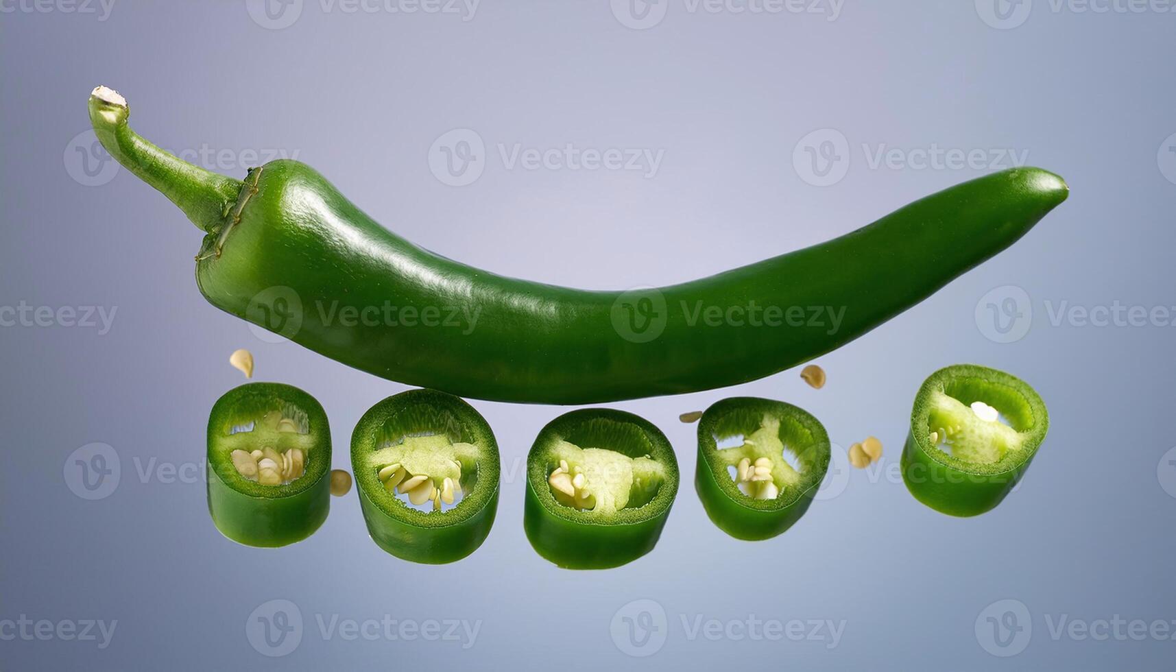 Green Hot Peppers Displayed Freshly photo