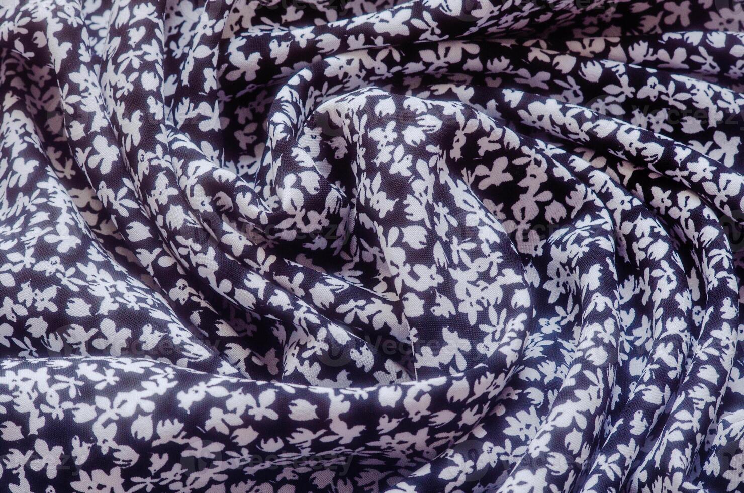 Black and White Floral Fabric Texture for Elegant Backgrounds photo