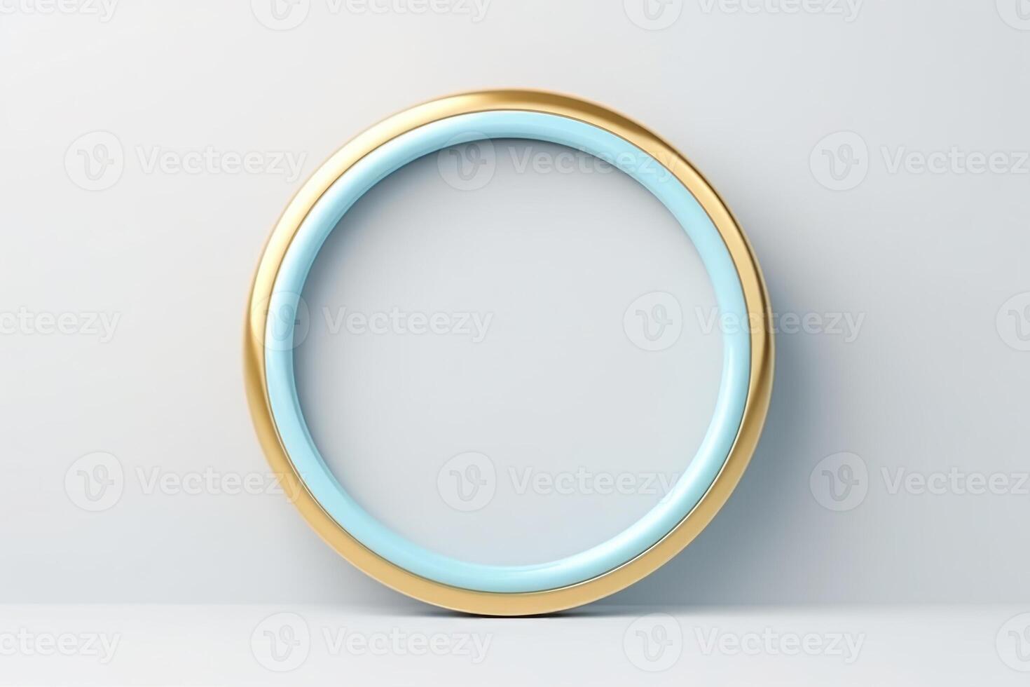Gold and light blue color frame for paintings, mirrors or photo isolated on white background. Design element. Empty space for text or picture.