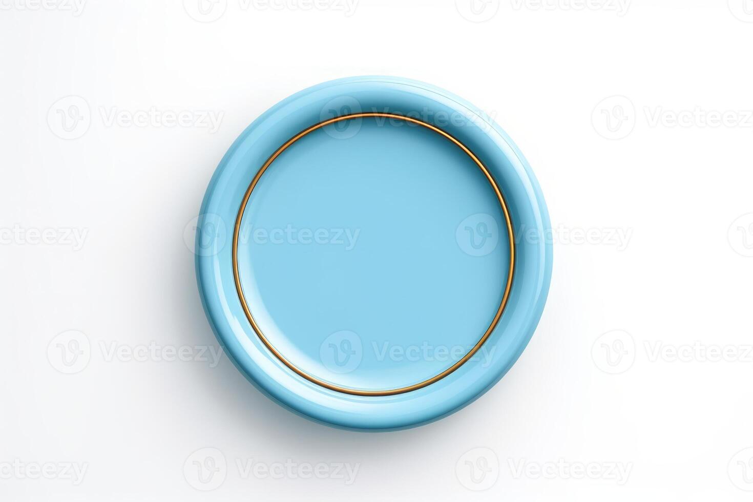 Circle empty light green frame or border isolated on white background. photo