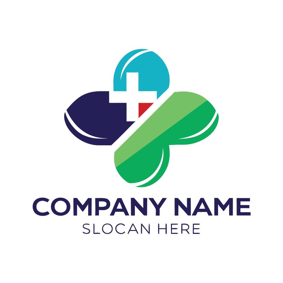 a cross and a leaf logo design vector