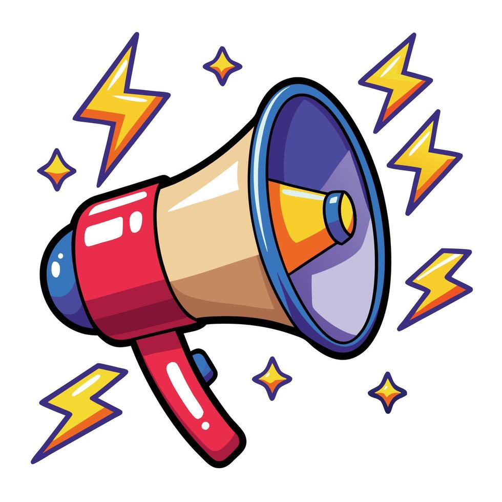a megaphone with lightning bolts coming out of it vector