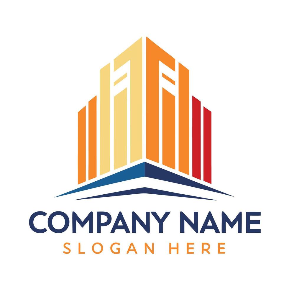 modern building logo template on a white background vector