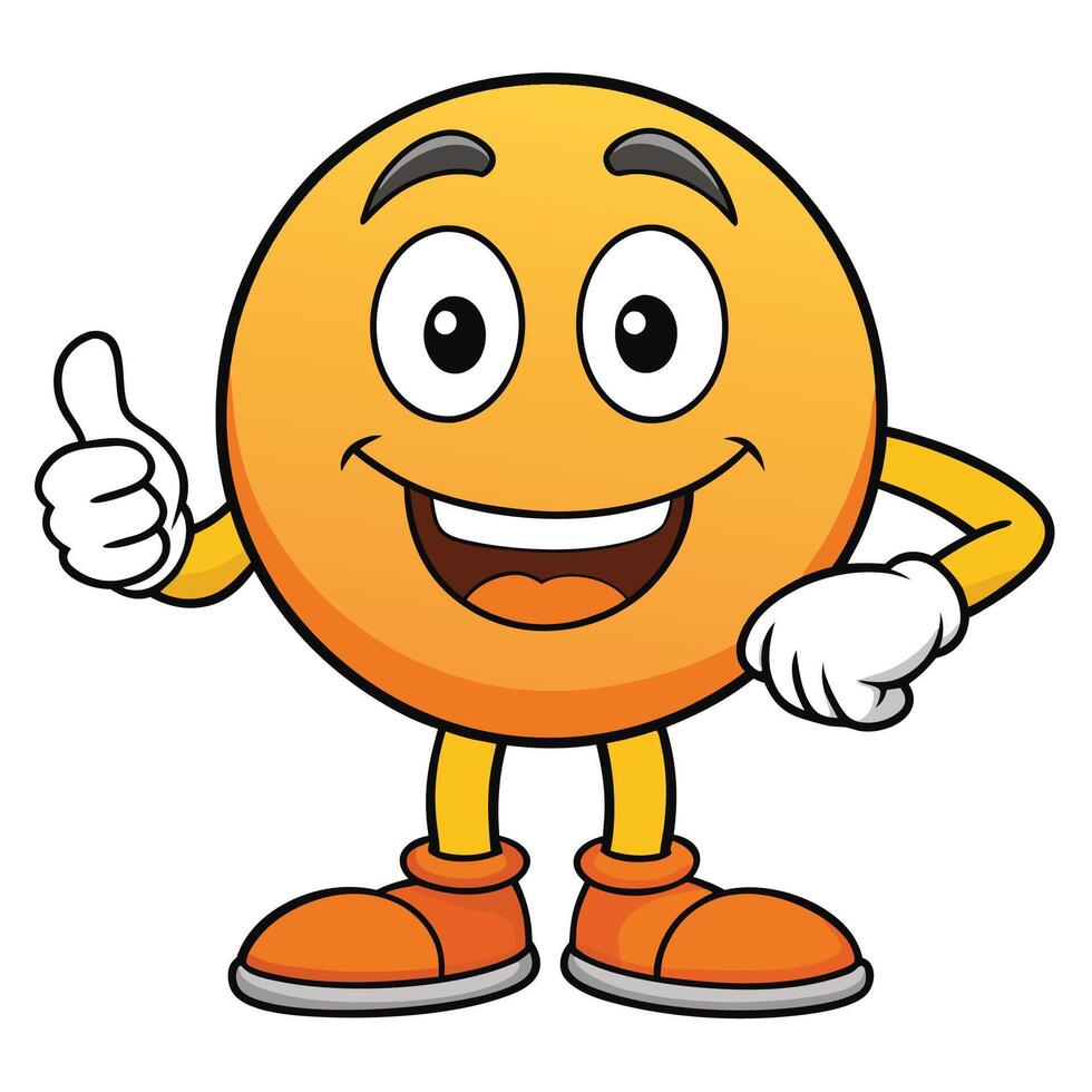 emoticon character showing thumbs up background vector